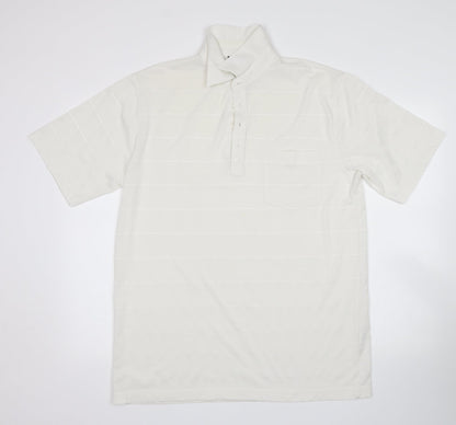 Carabou Womens White   Basic Polo Size L