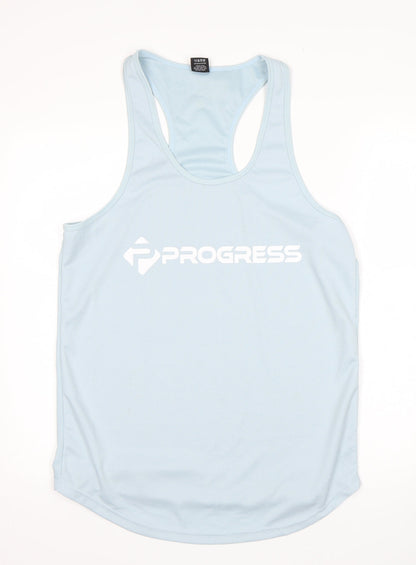 Progress Mens Blue   Basic T-Shirt Size M