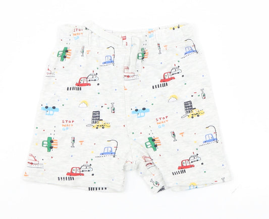 George Baby Grey Geometric  Cropped Leggings Size 9-12 Months  - Cars