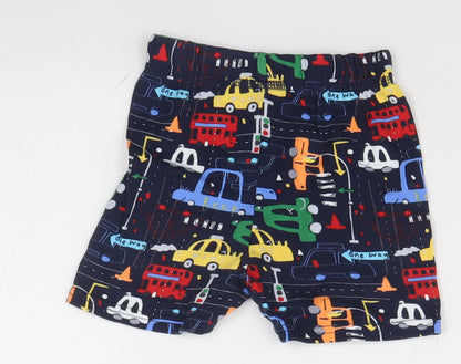 George Baby Blue Geometric  Cropped Trousers Size 9-12 Months  - Cars