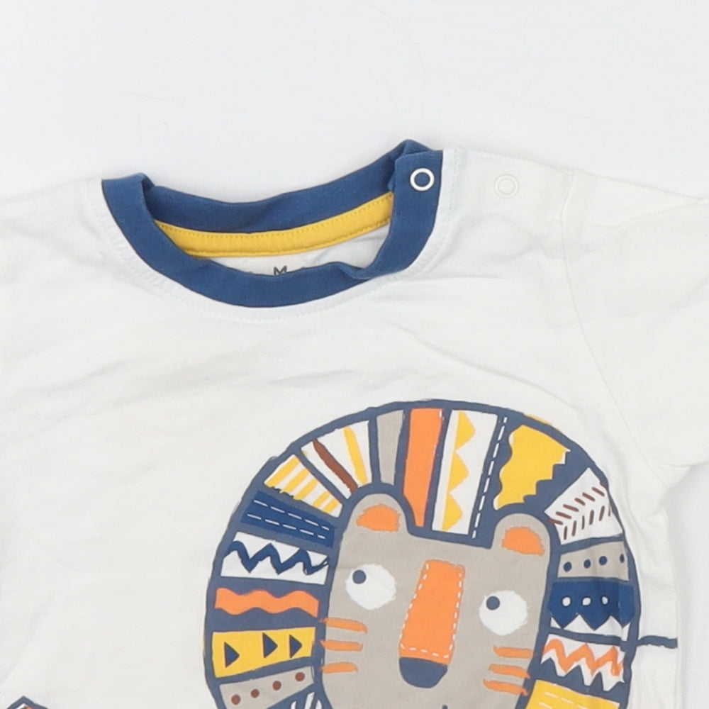 Nutmeg Baby White   Basic T-Shirt Size 9-12 Months  - Lion