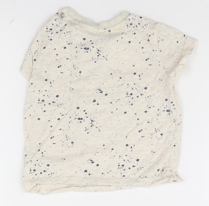Mini Club Baby Grey Spotted  Basic T-Shirt Size 9-12 Months  - Be Cool Be Happy Be a Star