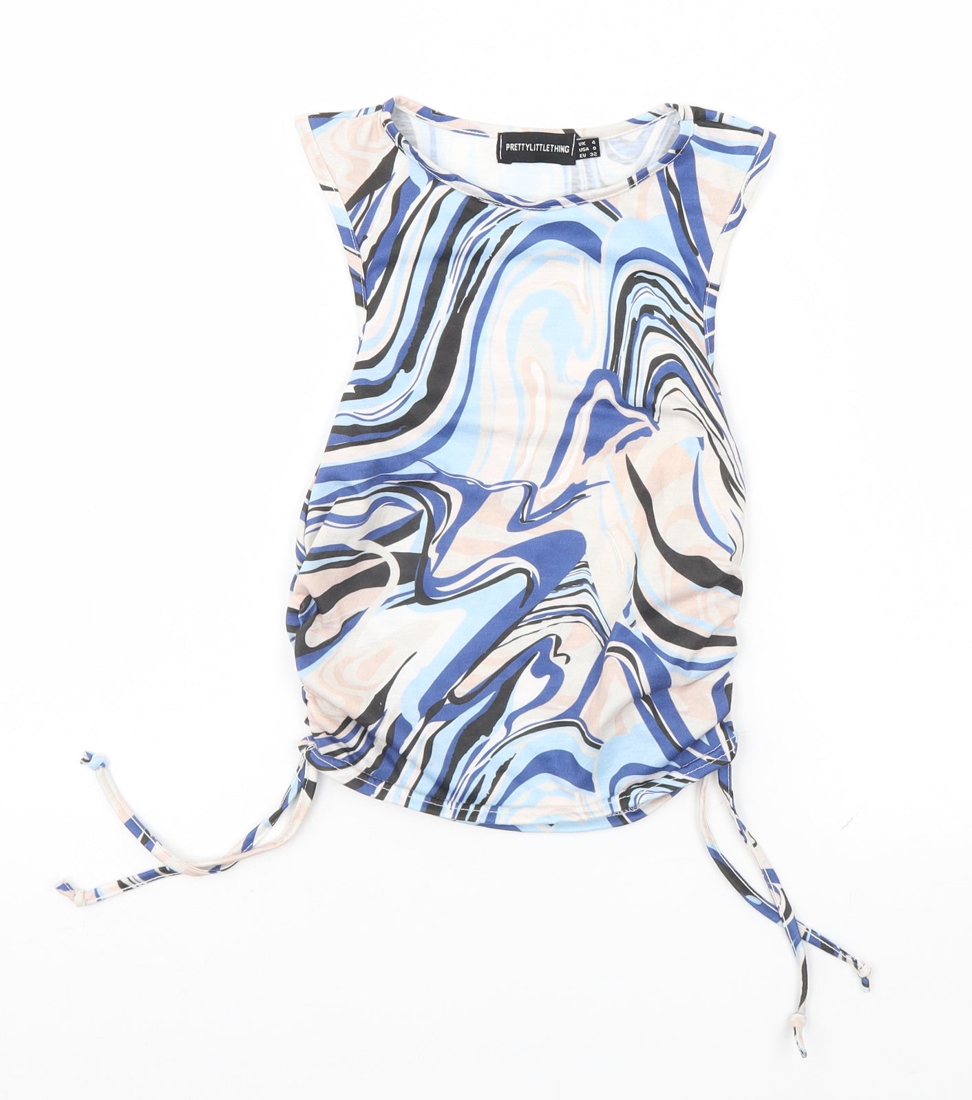 Womens UK Size 4 PRETTYLITTLETHING Multicoloured Basic T-Shirt