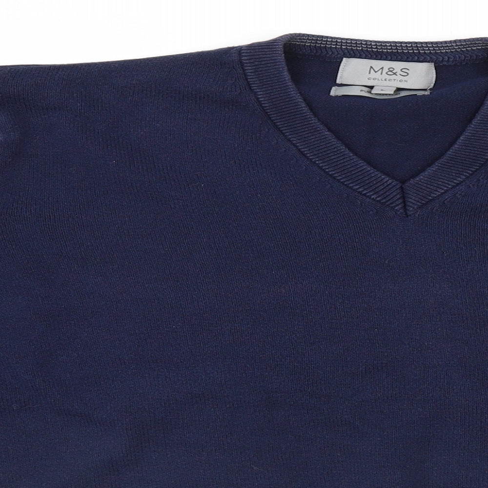 Marks and Spencer Mens Blue   Pullover Jumper Size L