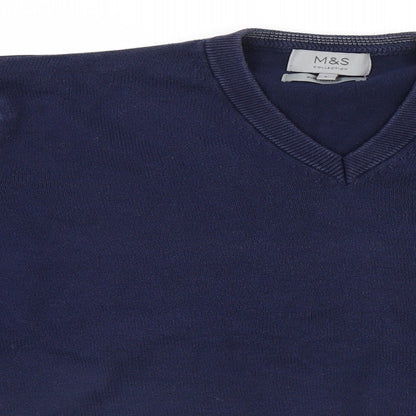 Marks and Spencer Mens Blue   Pullover Jumper Size L