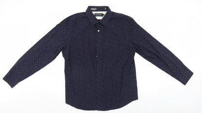 Mens UK Size L Debenhams Blue  Button-Up Long Sleeve Casual Shirt