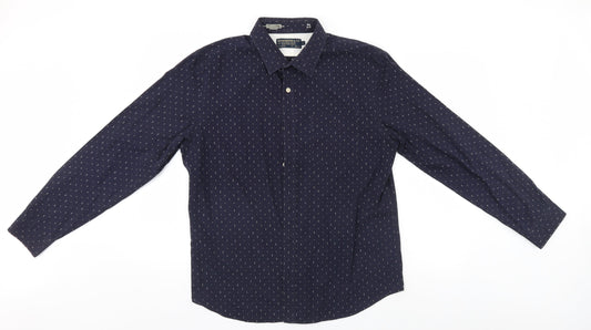 Mens UK Size L Debenhams Blue  Button-Up Long Sleeve Casual Shirt