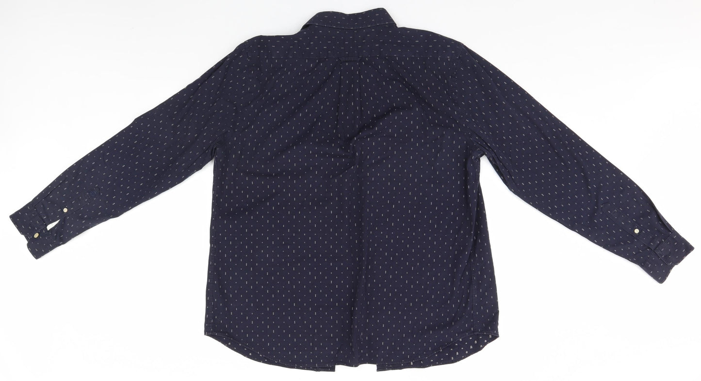 Mens UK Size L Debenhams Blue  Button-Up Long Sleeve Casual Shirt