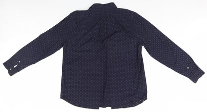 Mens UK Size L Debenhams Blue  Button-Up Long Sleeve Casual Shirt