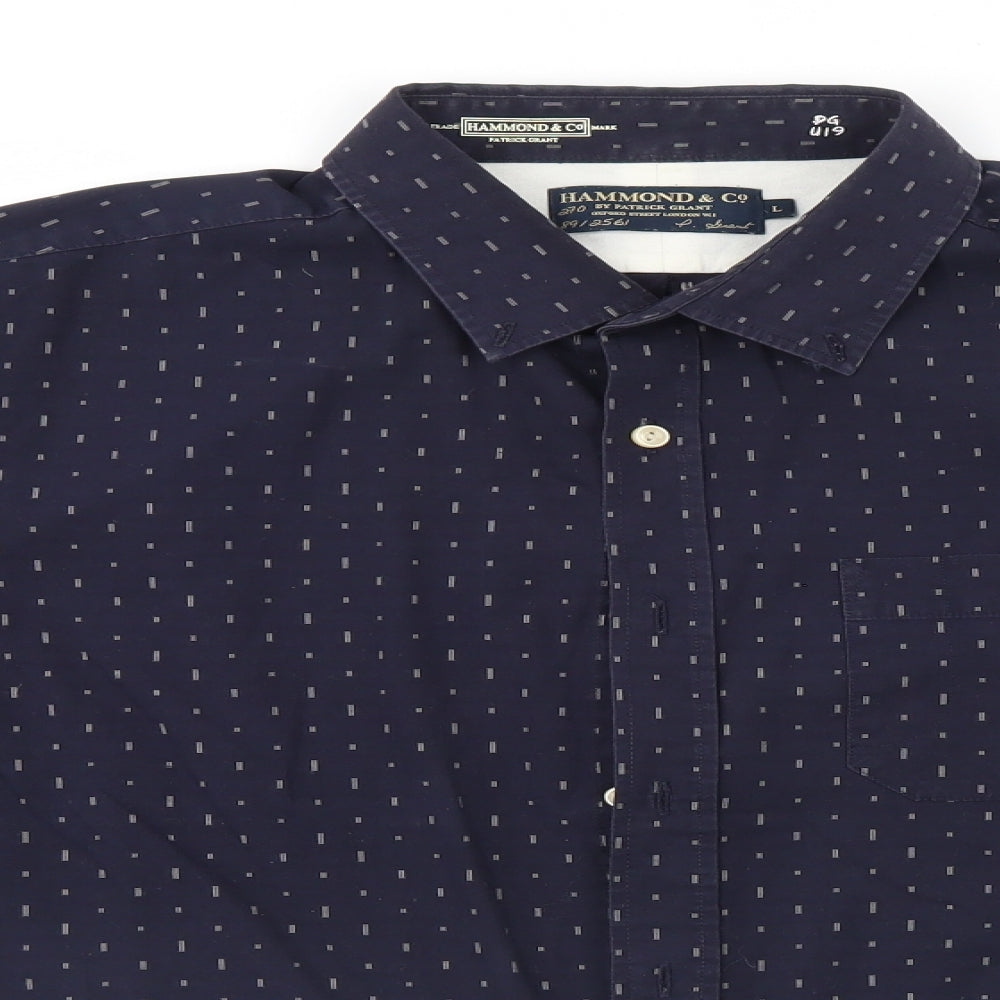 Mens UK Size L Debenhams Blue  Button-Up Long Sleeve Casual Shirt