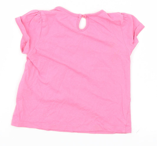 Preworn Boys Pink   Basic T-Shirt Size 12-18 Months  - Heart