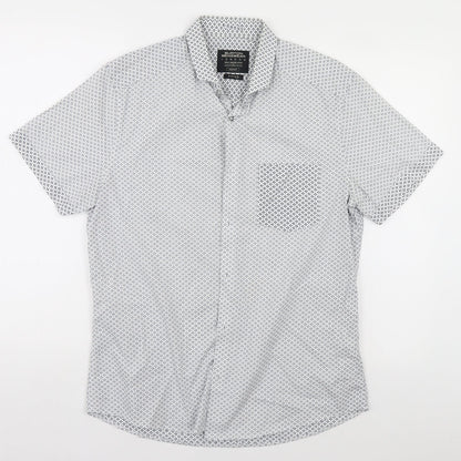 Mens UK Size M Burton White  Button-Up Short Sleeve Casual Shirt