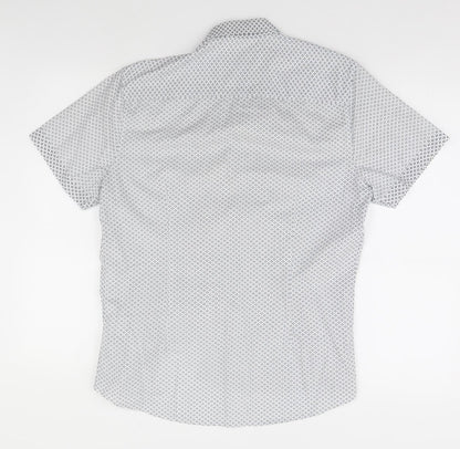 Mens UK Size M Burton White  Button-Up Short Sleeve Casual Shirt