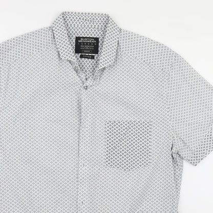 Mens UK Size M Burton White  Button-Up Short Sleeve Casual Shirt