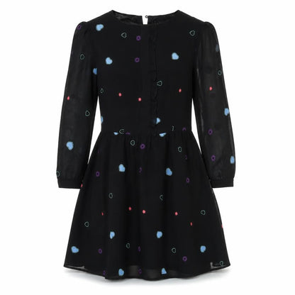 Love Label Womens Black Geometric  A-Line  Size 8  - Hearts