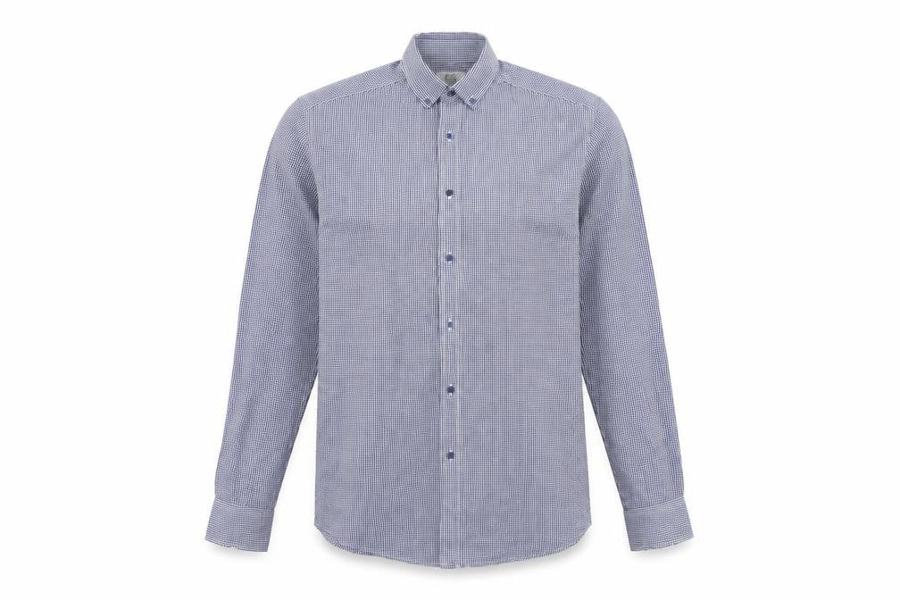Mens UK Size 14.5 F&F Blue  Button-Up Long Sleeve Casual Shirt