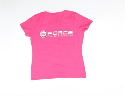 Womens UK Size L Fruit of the Loom Pink Basic T-Shirt