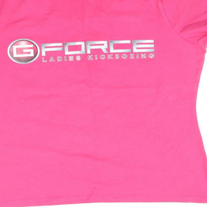 Womens UK Size L Fruit of the Loom Pink Basic T-Shirt