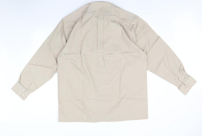 Tom Hagan Mens Beige    Button-Up Size 17
