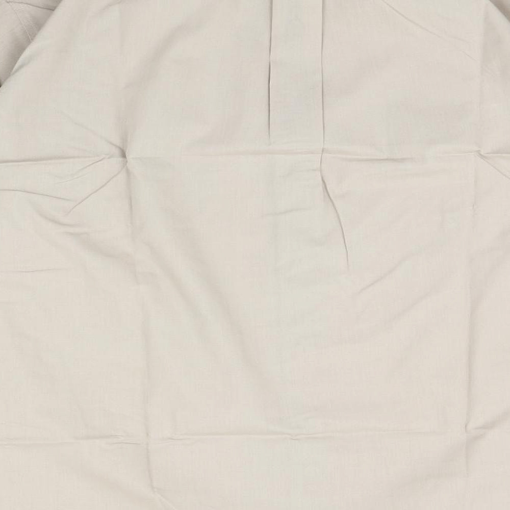 Tom Hagan Mens Beige    Button-Up Size 17
