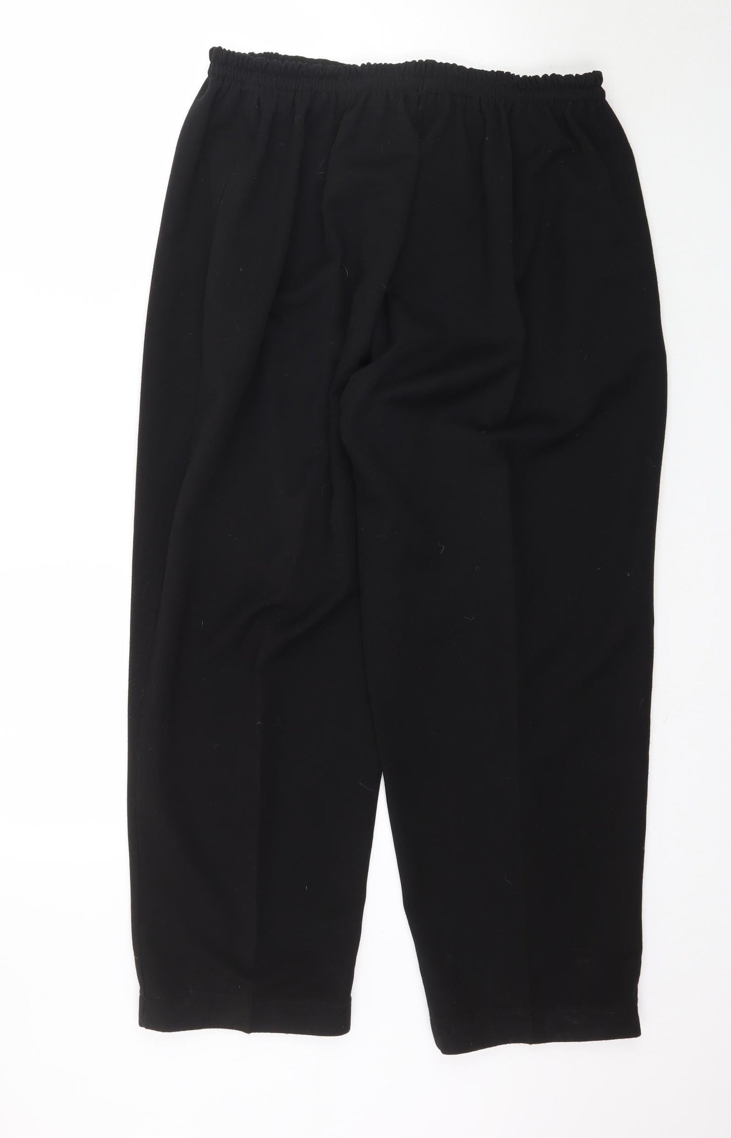 Womens UK Size L Preworn Regular Fit  Black Trousers