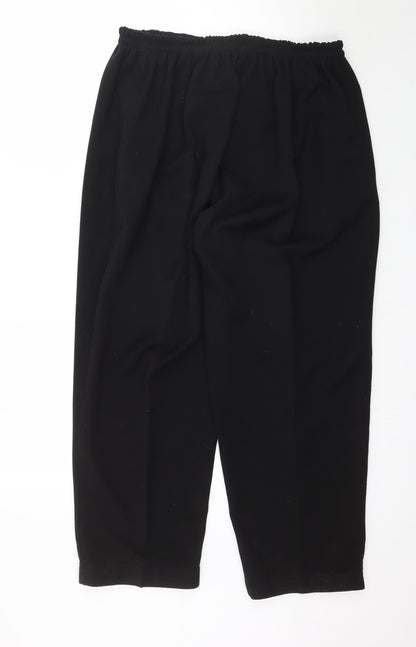 Womens UK Size L Preworn Regular Fit  Black Trousers
