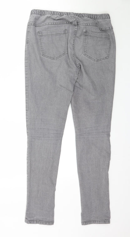 Womens UK Size L Pieces Regular Fit Jegging Grey Jeans