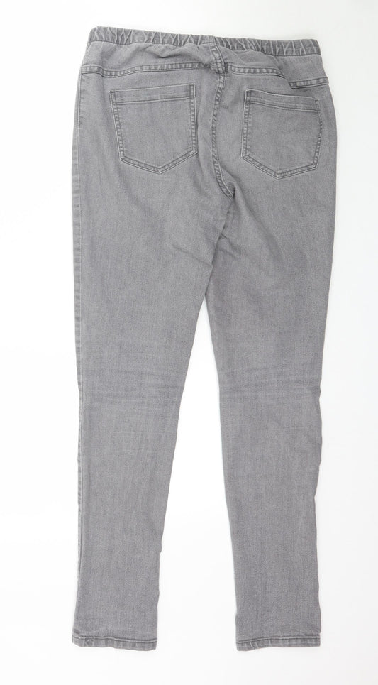 Womens UK Size L Pieces Regular Fit Jegging Grey Jeans