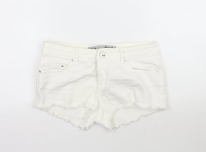 Denim Co. Womens White  Denim Cut-Off Shorts Size 8