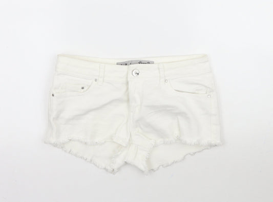 Denim Co. Womens White  Denim Cut-Off Shorts Size 8