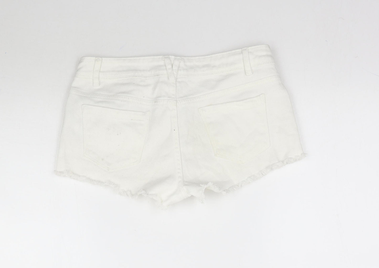 Denim Co. Womens White  Denim Cut-Off Shorts Size 8