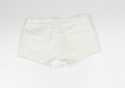 Denim Co. Womens White  Denim Cut-Off Shorts Size 8