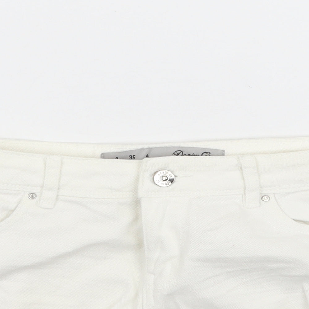 Denim Co. Womens White  Denim Cut-Off Shorts Size 8