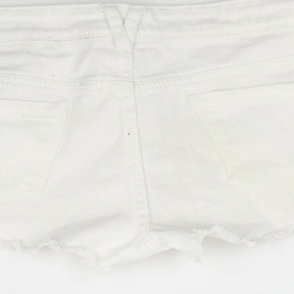 Denim Co. Womens White  Denim Cut-Off Shorts Size 8