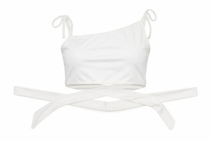 Womens UK Size 14 In the Style White Cropped Tank