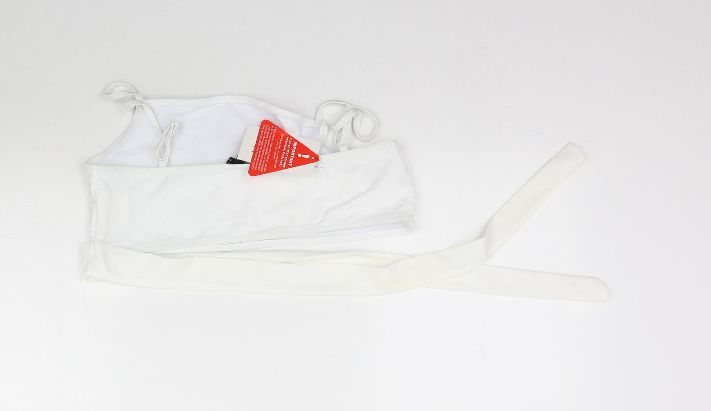 Womens UK Size 14 In the Style White Cropped Tank
