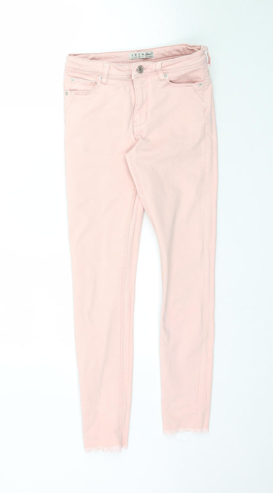 Denim Co. Womens Pink  Denim Skinny Jeans Size 4 L28 in