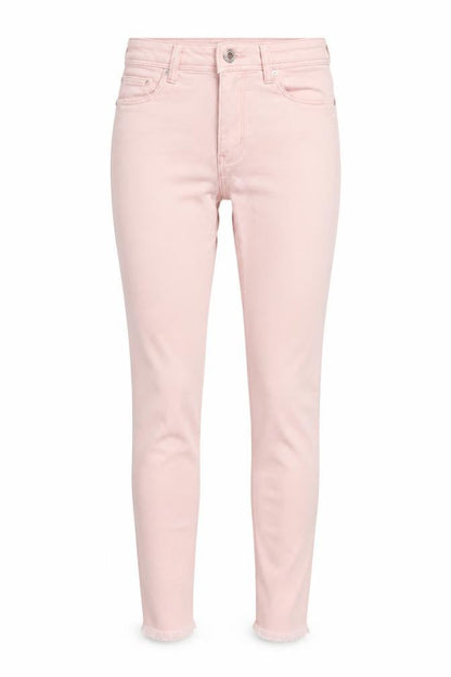 Front view of Denim Co. women’s pink denim skinny jeans, size UK 4, 28-inch leg