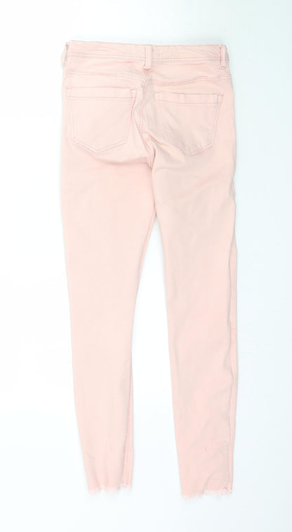 Denim Co. Womens Pink  Denim Skinny Jeans Size 4 L28 in