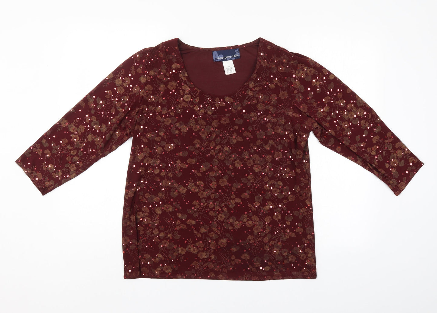 Womens UK Size M Susan Graver Red Basic