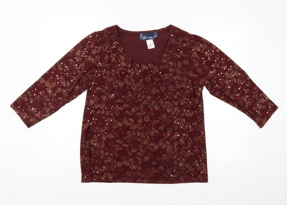 Womens UK Size M Susan Graver Red Basic