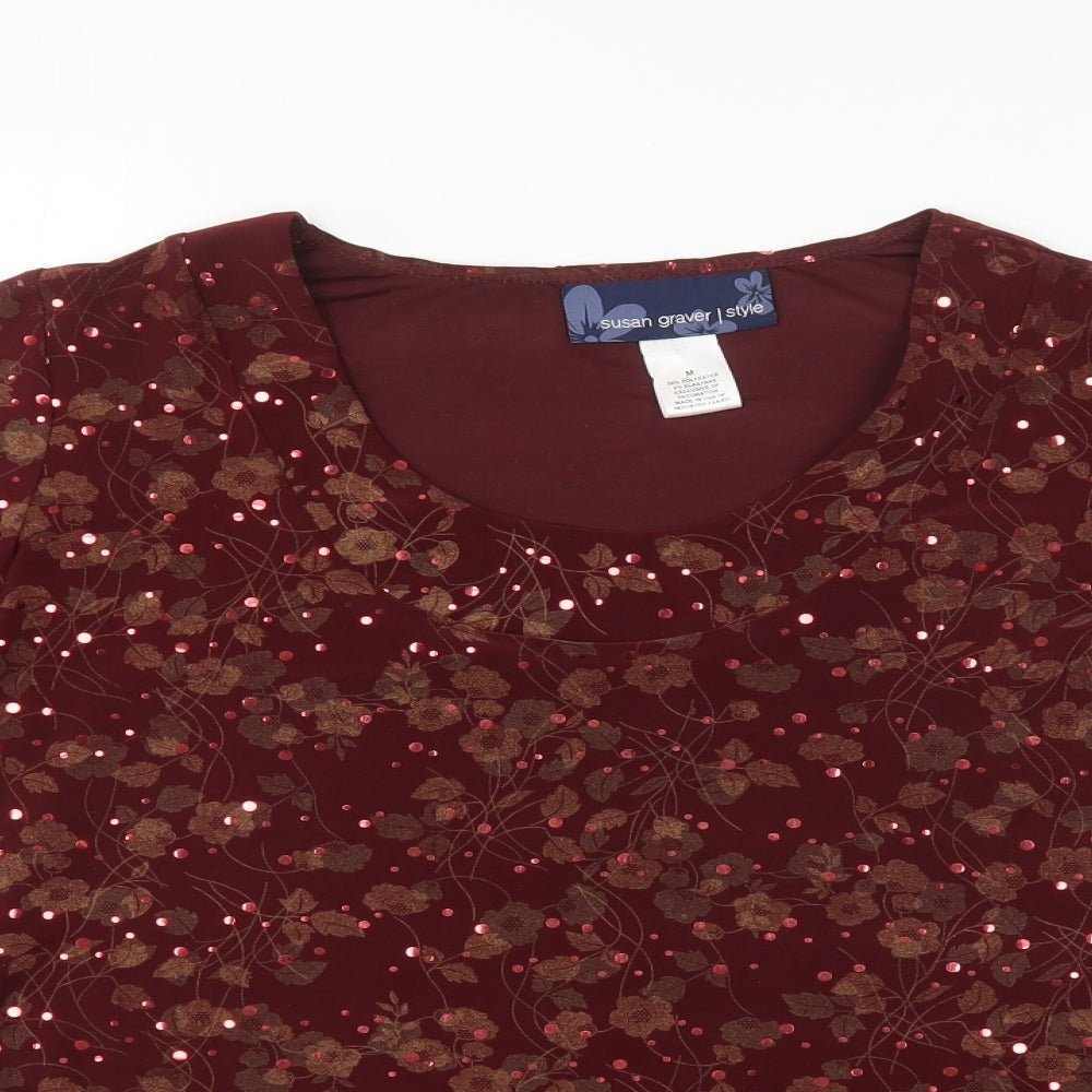 Womens UK Size M Susan Graver Red Basic