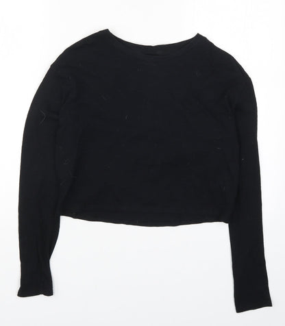 Womens UK Size 8 Topshop Black Basic T-Shirt