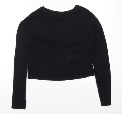 Womens UK Size 8 Topshop Black Basic T-Shirt