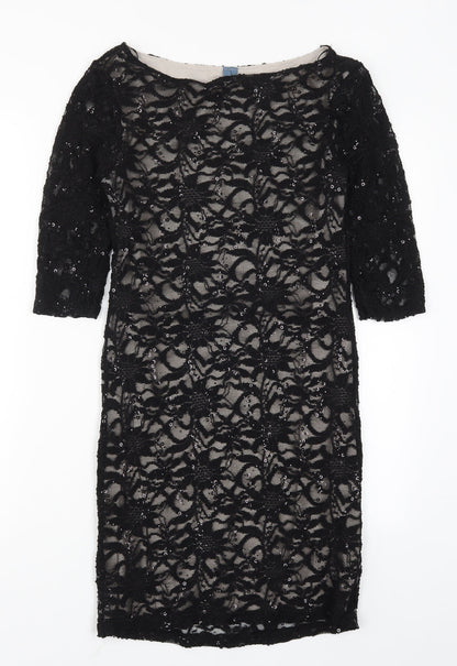 Evie Womens Black  Lace Pencil Dress  Size 10