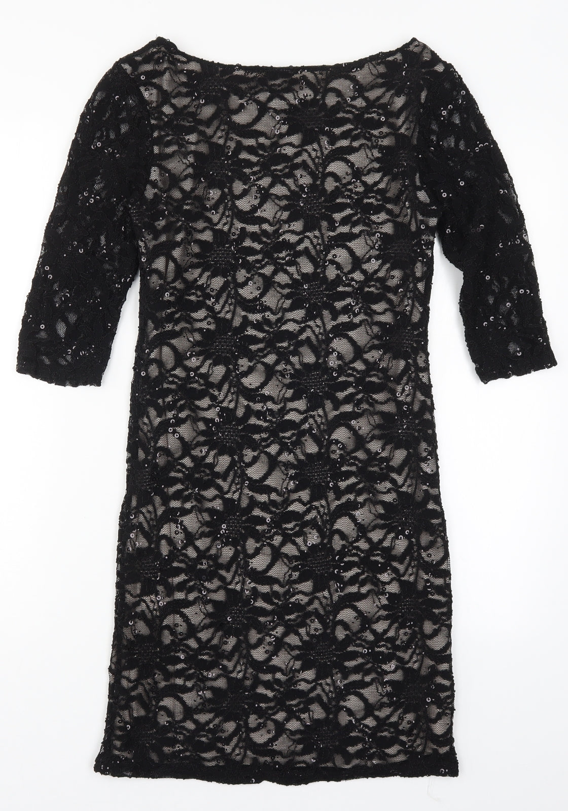 Evie Womens Black  Lace Pencil Dress  Size 10