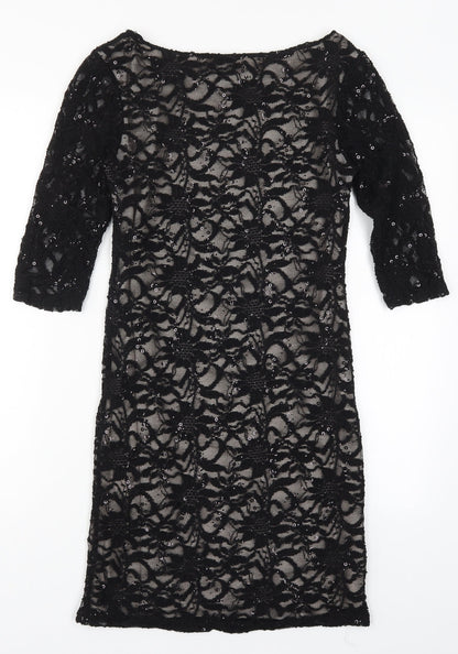 Evie Womens Black  Lace Pencil Dress  Size 10