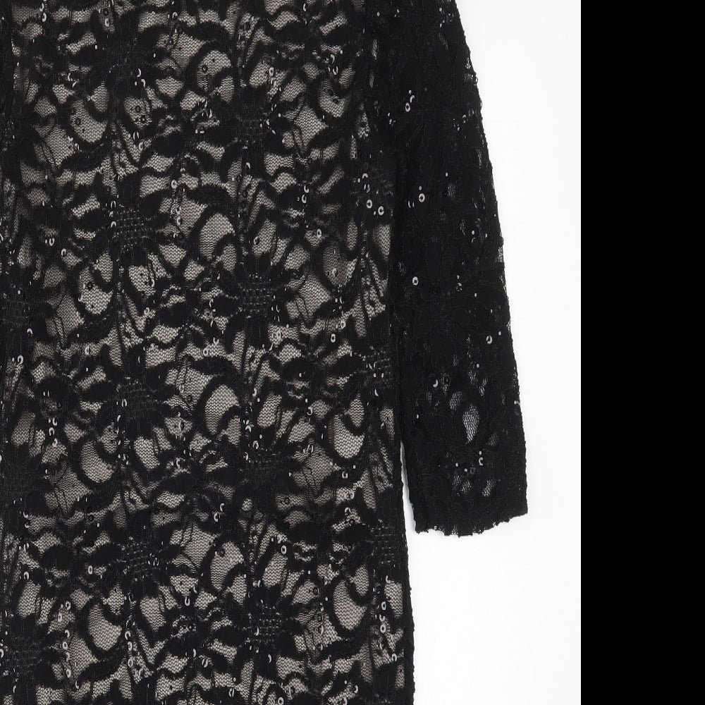 Evie Womens Black  Lace Pencil Dress  Size 10