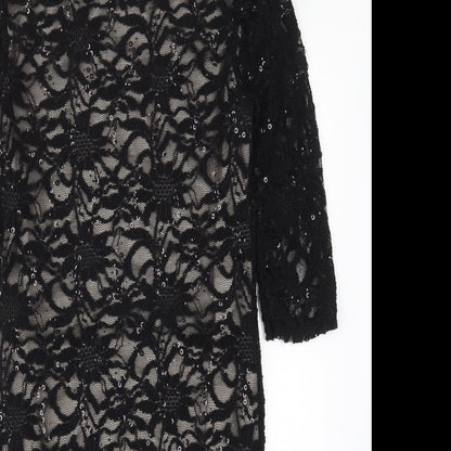 Evie Womens Black  Lace Pencil Dress  Size 10