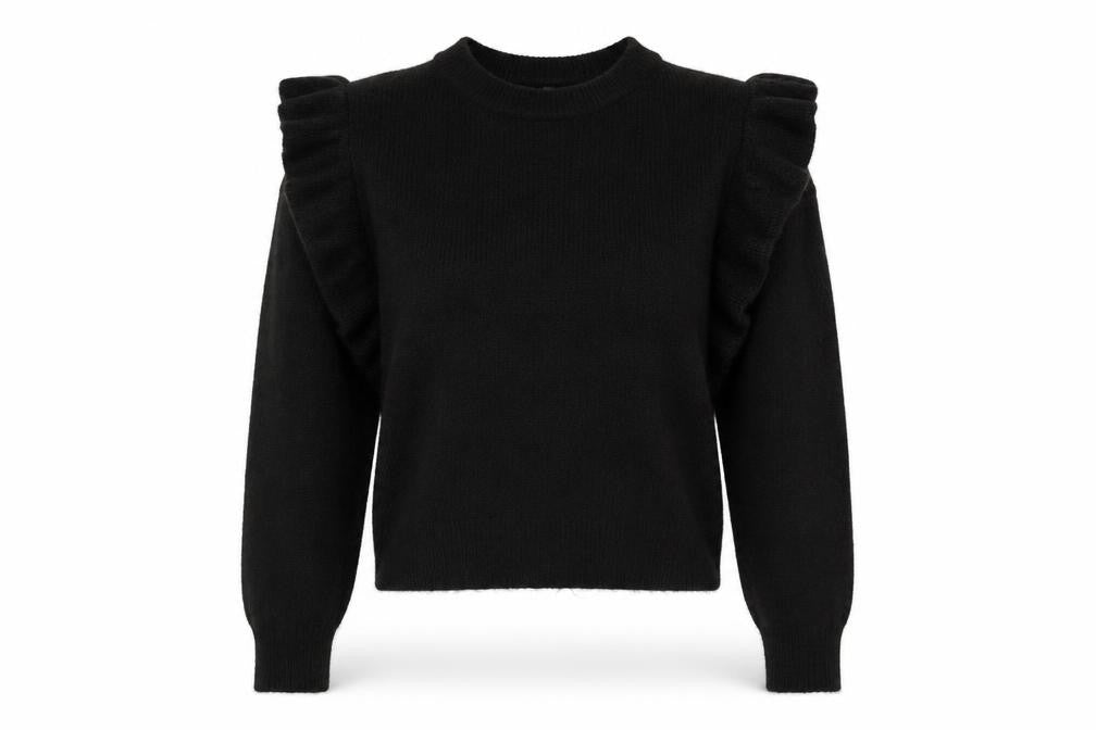 Front view of H&M women’s black knit jumper, size M